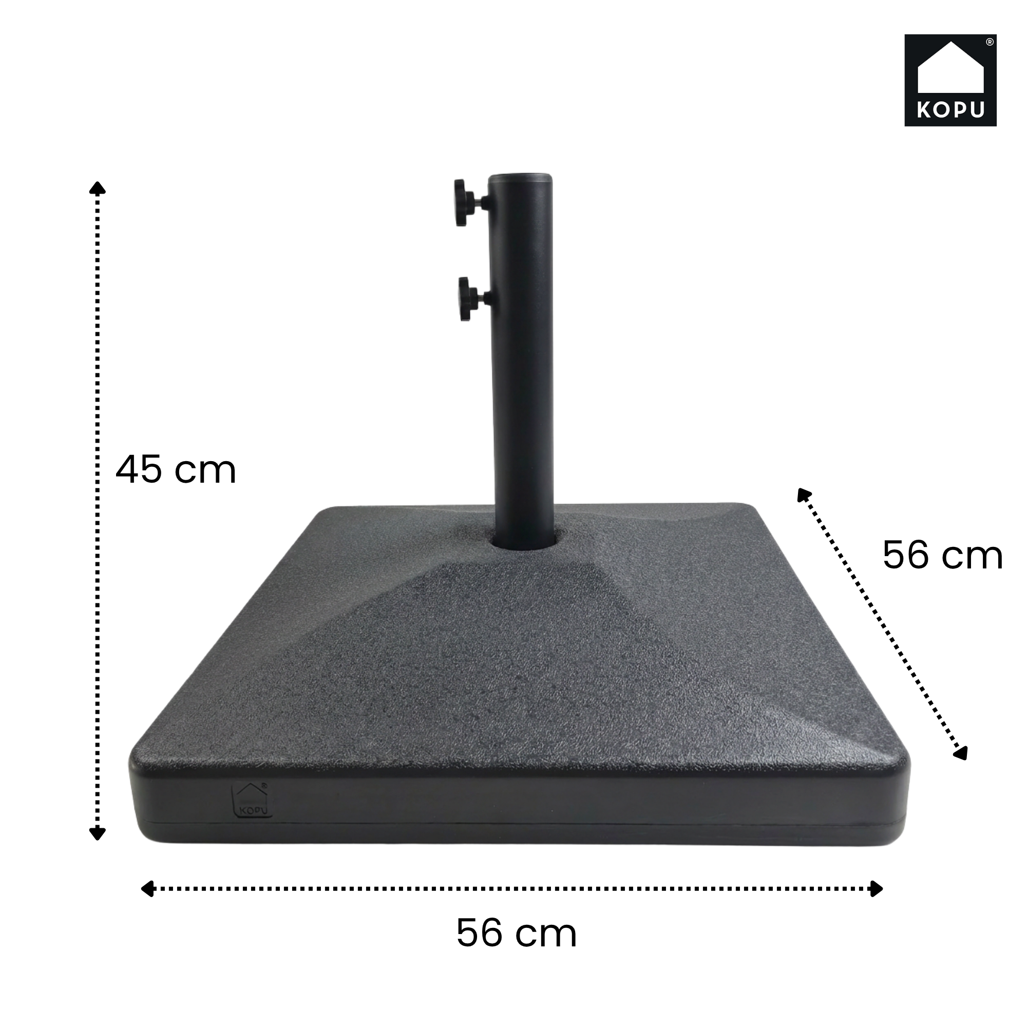 Kopu® Vulbare Parasolvoet 40 kg met wielen voor Parasols - Antraciet