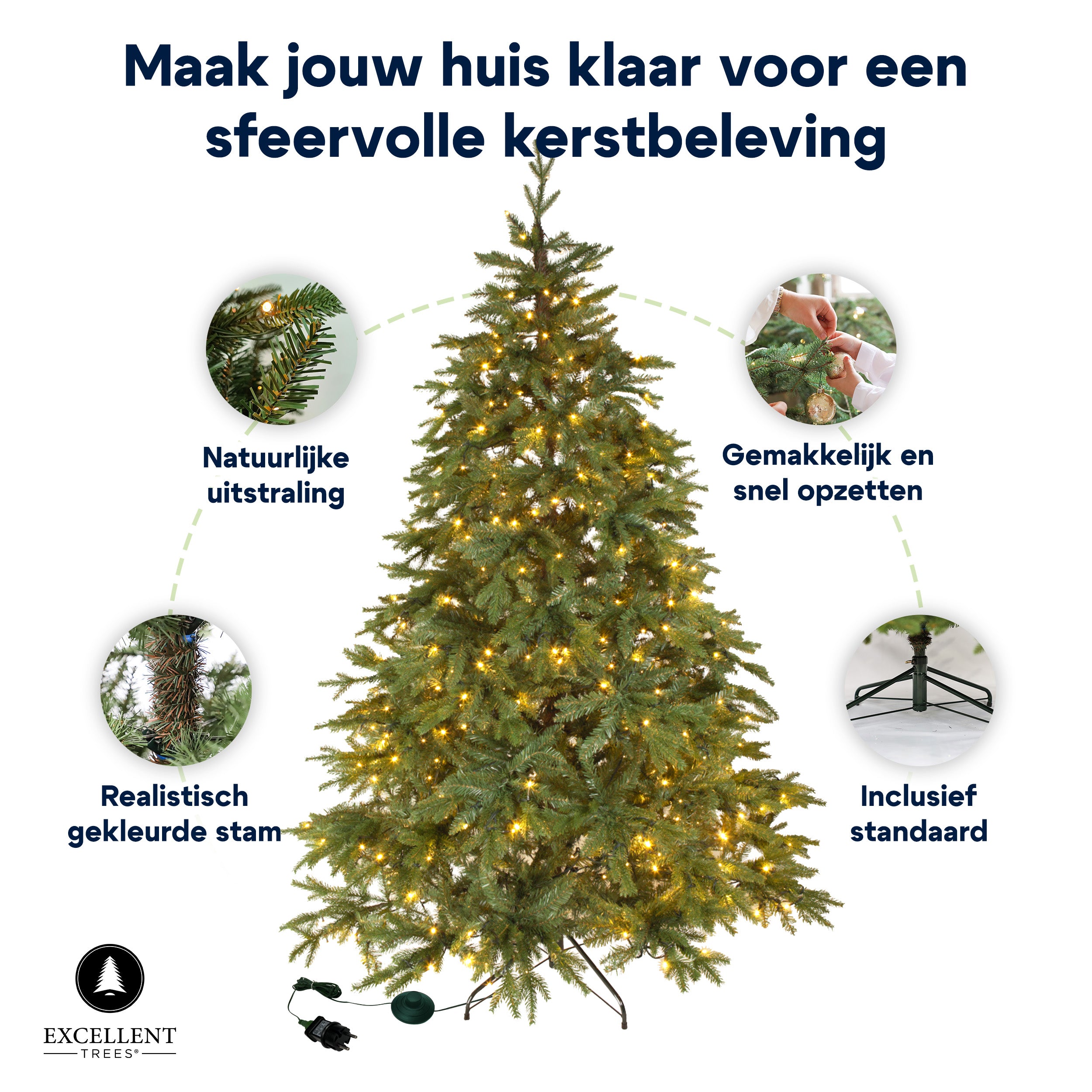 Excellent Trees® LED Ulvik 180 cm - Premium Kerstboom met 340 lampjes - ⌀100cm - 180cm