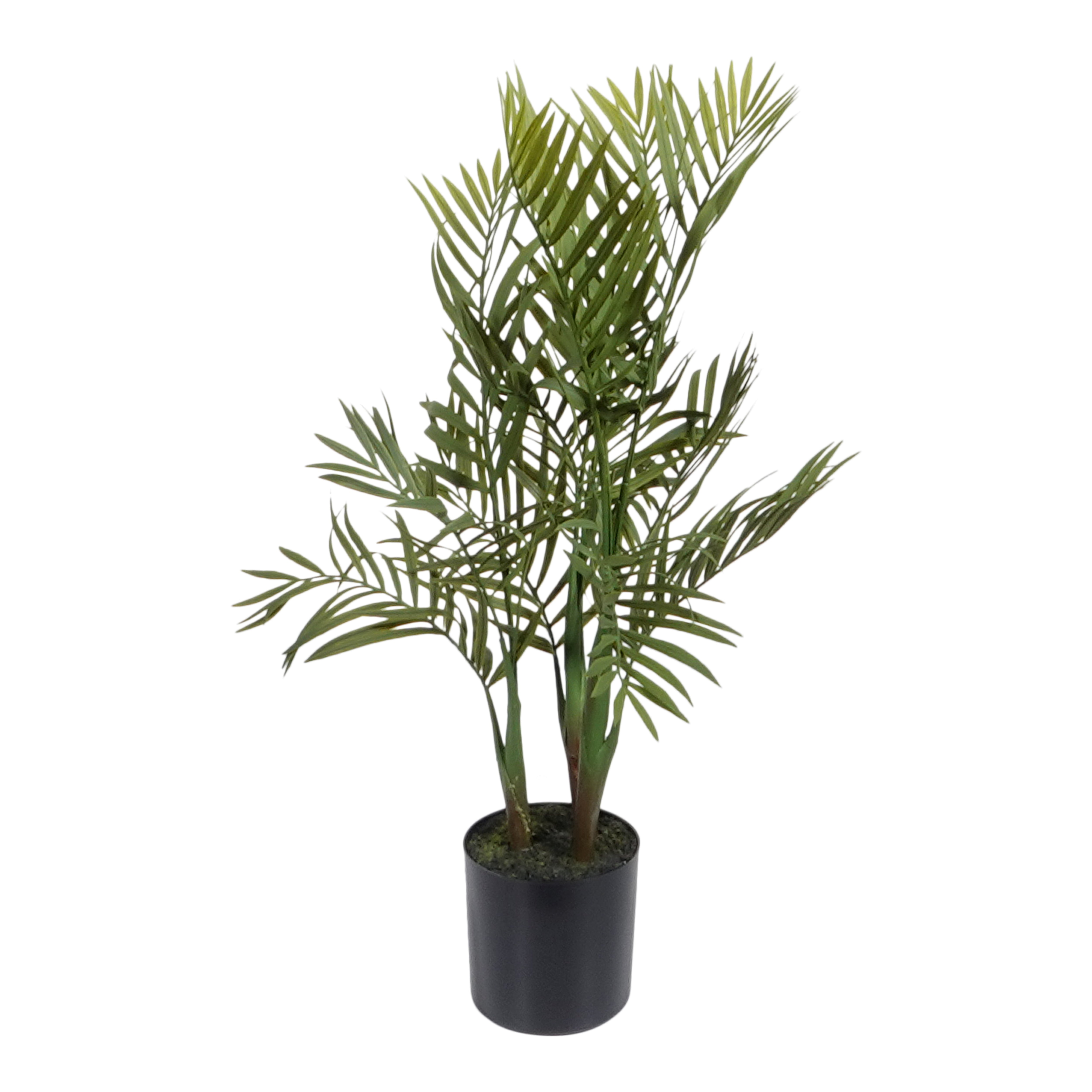Kopu® Kunstpflanze Bergpalme 65 cm 3 Stämme - im schwarzen Topf - Kunstpflanze