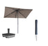 Kopu® Leon Parasol Rechthoek 150x250 cm - met Hoes en Voet - Taupe