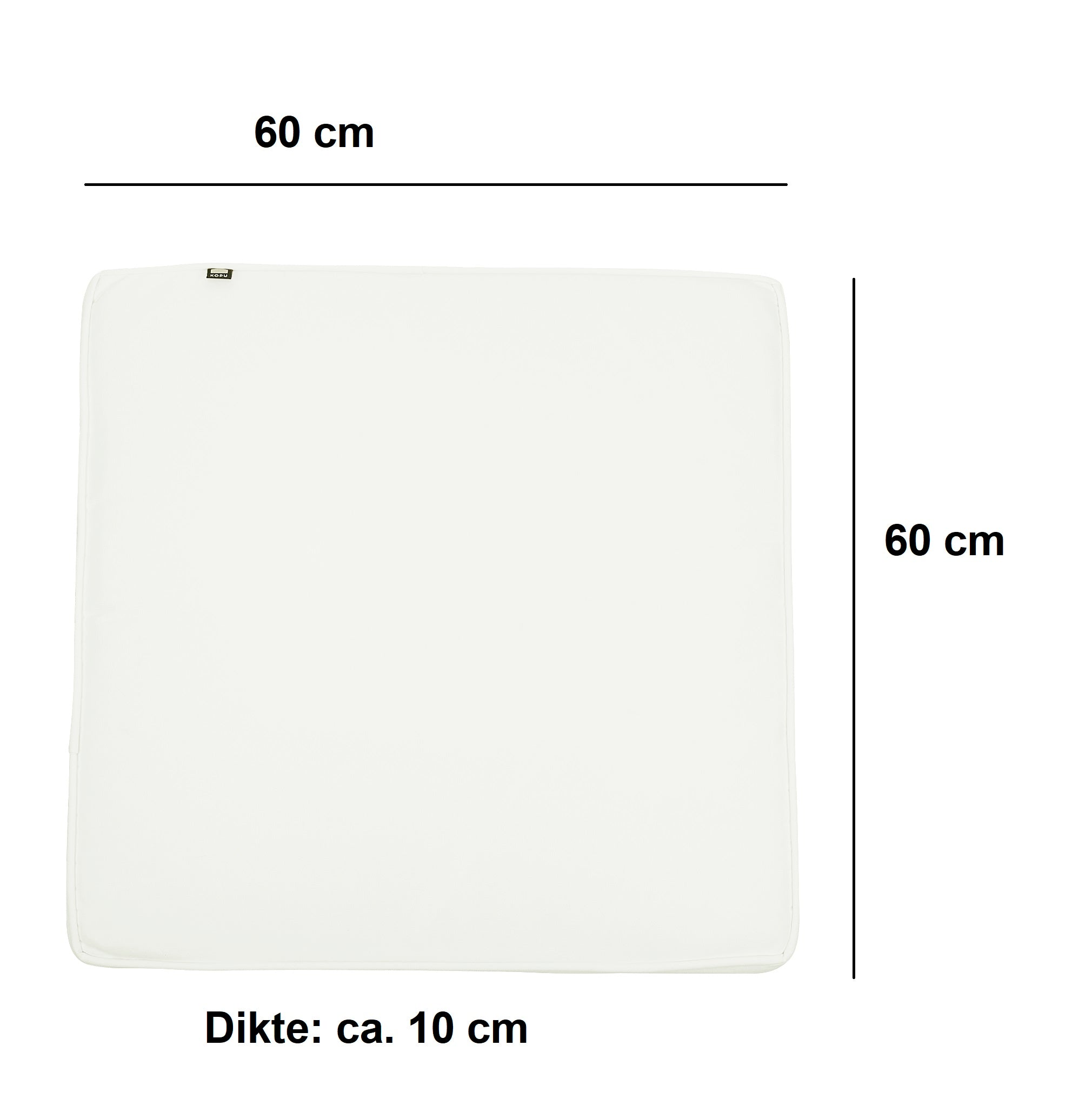 Kopu® Melan Loungekussen-set Zit en Rug 60 cm - Creme