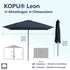 Kopu® Leon Parasol Rechthoek 150x250 cm - met Hoes en Voet - Grijs