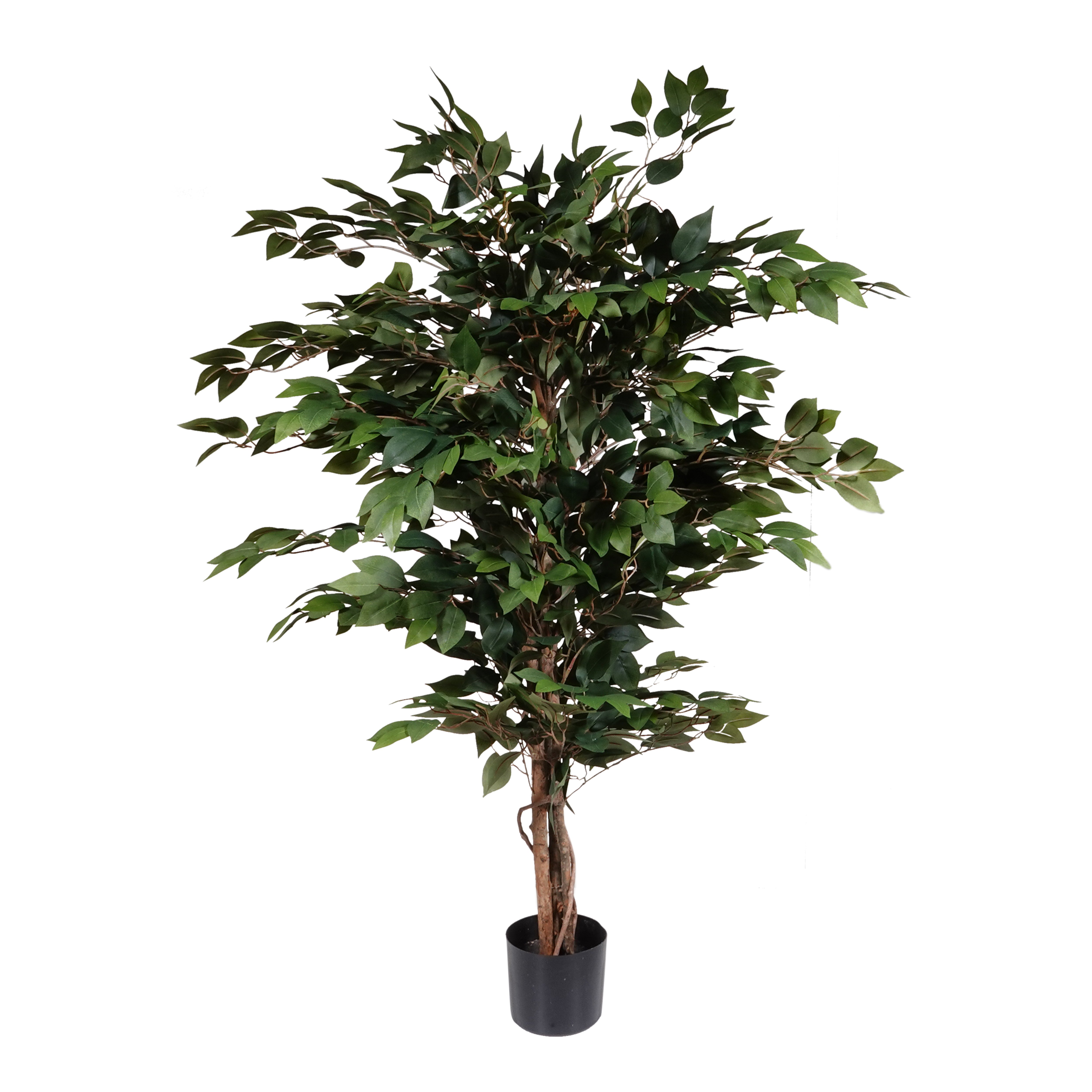 Kopu® Kunstplant Ficus Benjamina 120 cm - zwarte pot - 1260 bladeren