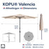 Kopu® Valencia Parasol Rond 300 cm met Beschermhoes en Voet - Creme