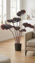 Kopu® palmboom 100 cm donkerrood in een zwarte plastic pot - Kamerplant