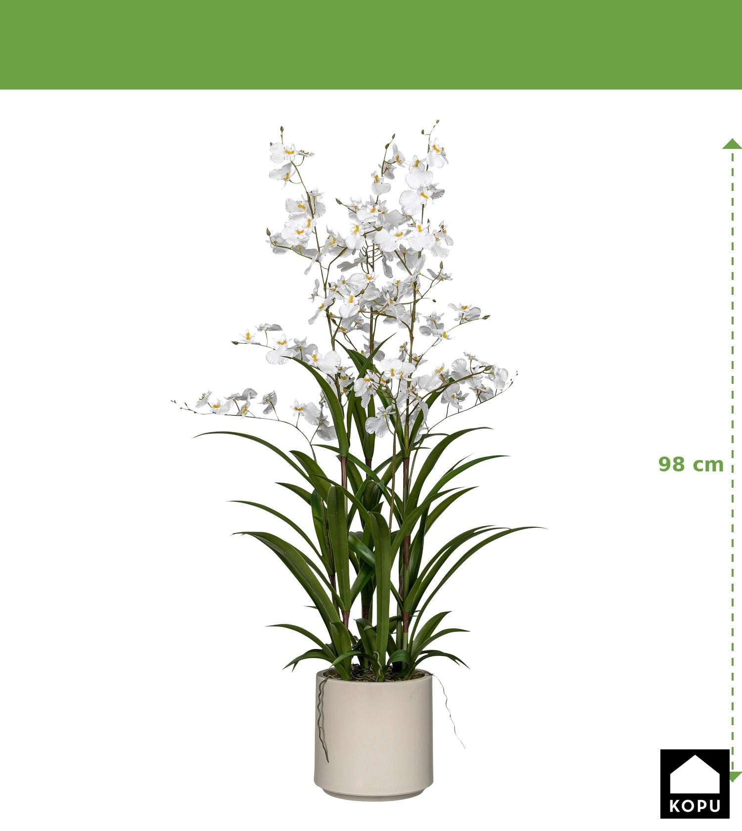 Kopu® Kunstbloem Orchidee Oncidium 98cm in pot - Wit
