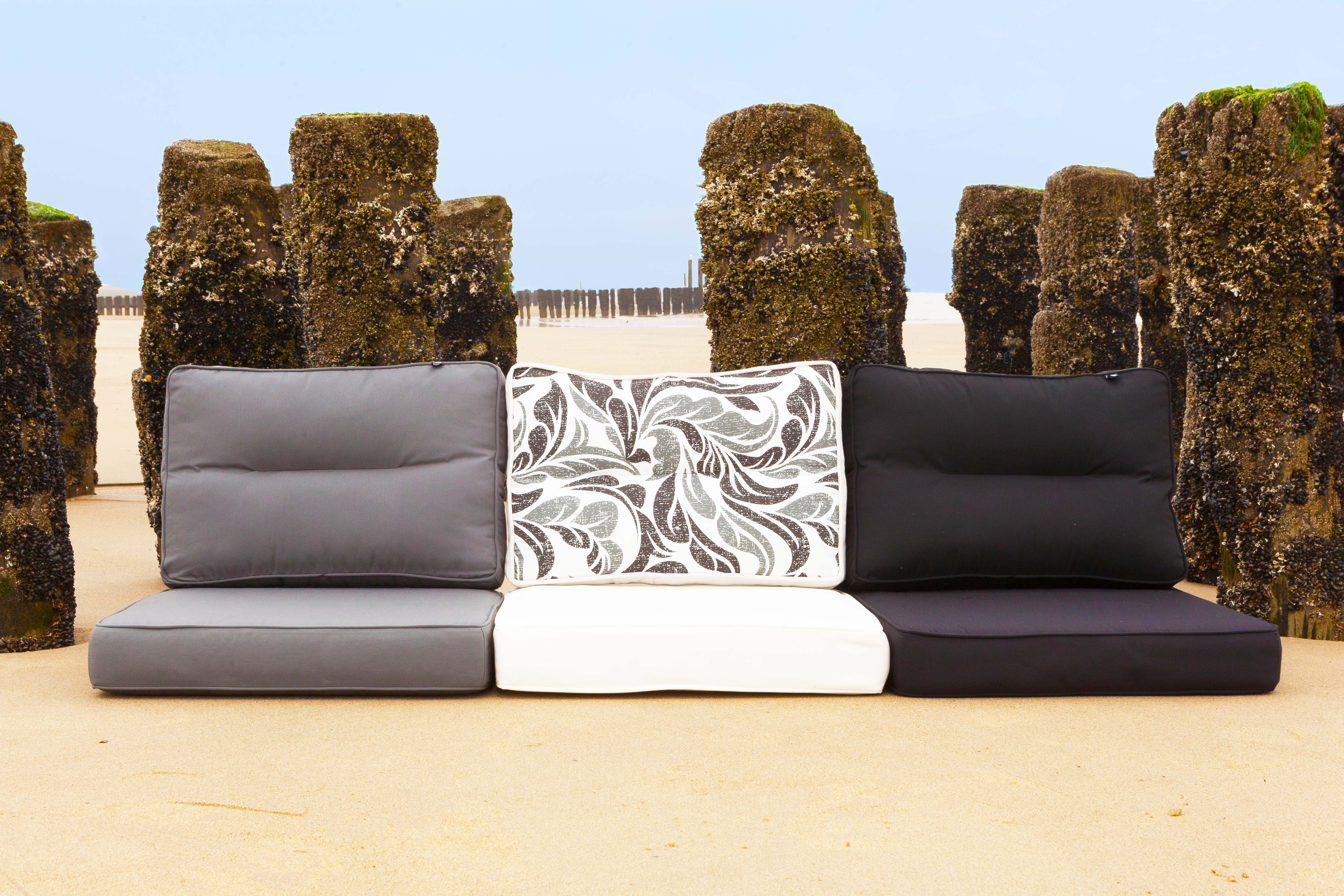 Kopu® Prisma Mouse Grey Loungekussenset Combinatie Zit en Rug 60 cm