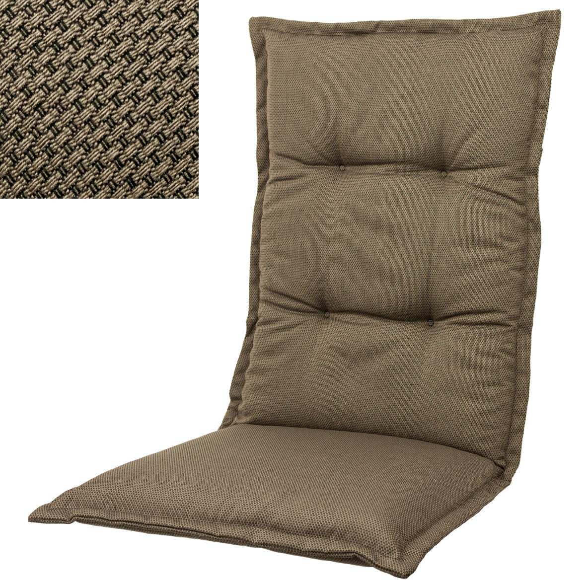 Kopu® Manchester Taupe - Comfortabel Tuinkussen met Hoge Rug - Taupe