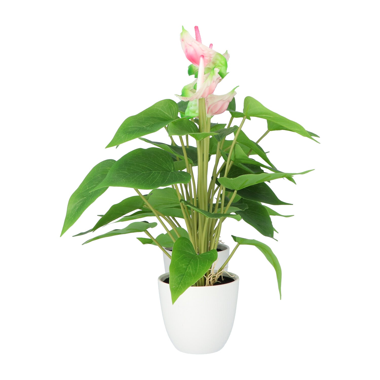 Kopu® 2 stuks Anthurium Roze Kunstplant 40 cm - Flamingoplant Roze