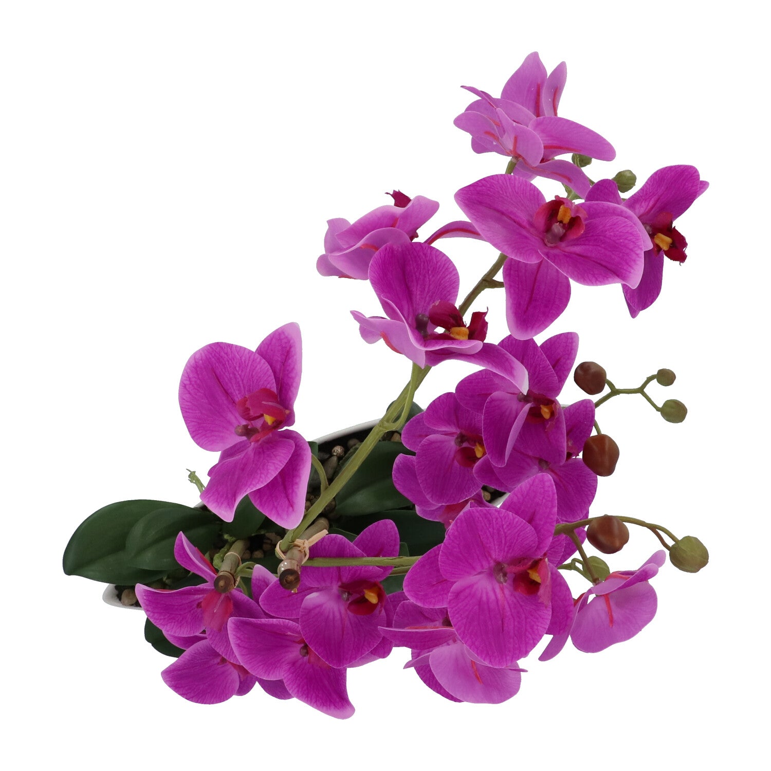 Kopu® Kunstbloem Orchidee 60 cm Roze met Schaal Ovaal - Phalaenopsis