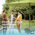 Kopu® Sevilla Parasol Rechthoek 200x300 cm met Hoes en voet - Olijfgroen