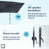 Kopu® Sevilla Parasol Rechthoek 200x300 cm met Hoes - Balkonparasol Grijs