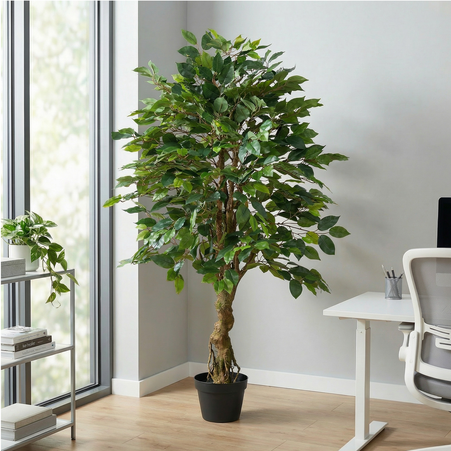 Kopu® Kunstplant Ficus 180 cm in pot met Natuurstam