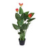 Kopu® Kunstpflanze Guzmania 105 cm mit 3 orangefarbenen Blüten - Kunstpflanze