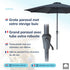 Kopu® Madrid 350 cm Grote Parasol Rond met Beschermhoes - Grijs