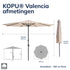 Kopu® Valencia Parasol Rond 300 cm met Beschermhoes en Voet - Creme