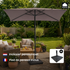 Kopu® Sevilla Parasol Rechthoek 200x300 cm met Hoes en voet - Balkonparasol Taupe