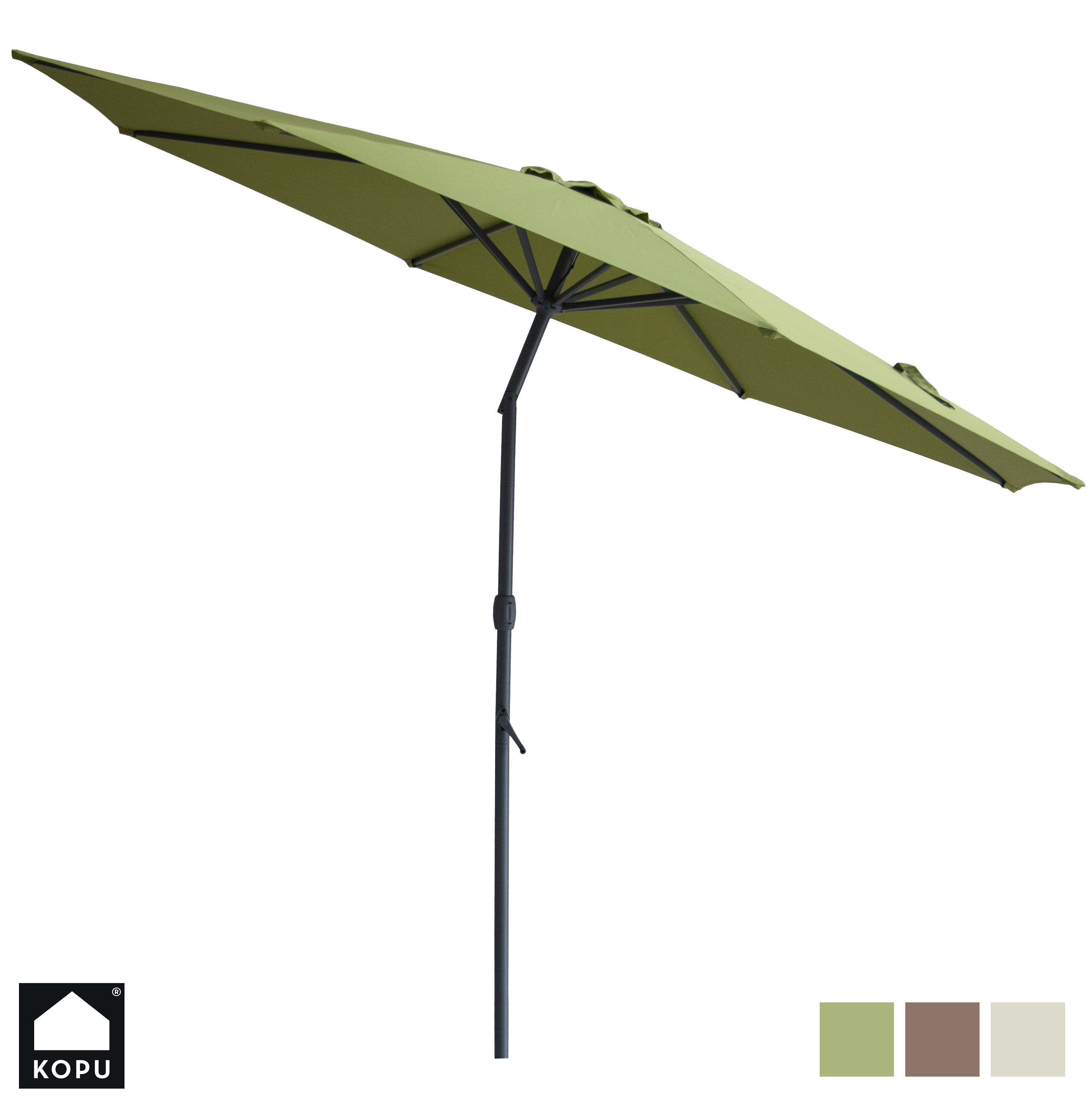 Kopu® Valencia Parasol Rond 300 cm met Beschermhoes en Voet - Olijf