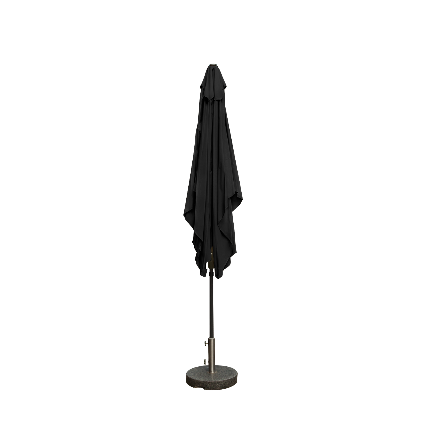 Kopu® rechteckiger Sonnenschirm Bilbao 150x250 cm mit Bezug und Sockel - Schwarz