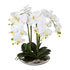 Kopu® Kunstplant Orchidee 4 takken 41cm in Zilveren Schaal  - Wit