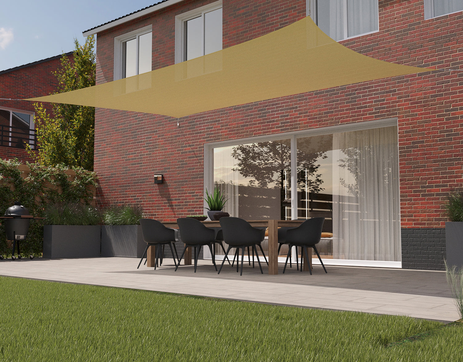 Kopu® Schaduwdoek Rechthoek 280 gram Waterdoorlatend 4x5 m - Creme