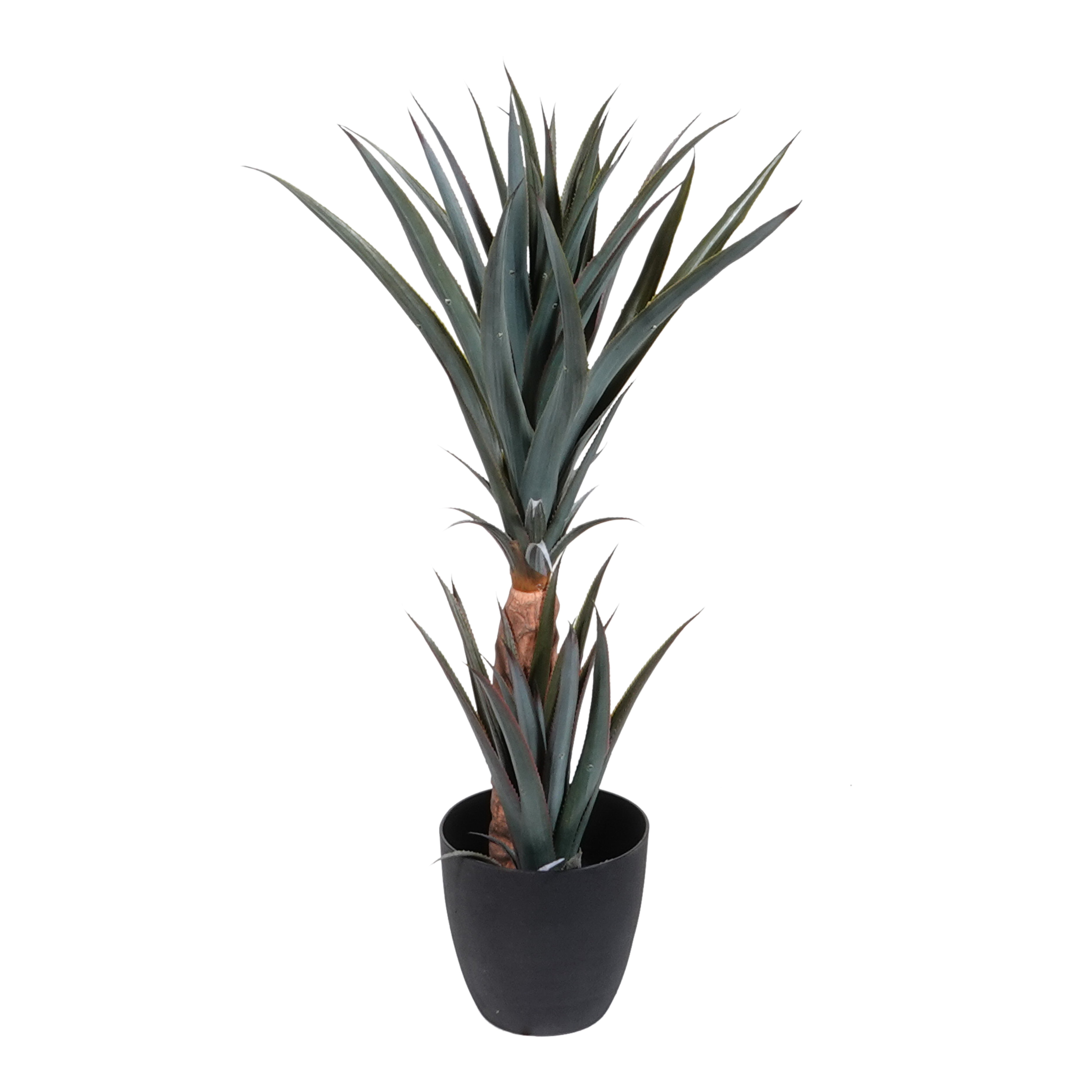 Kopu® Kunstpflanze Agave 80 cm im schwarzen Topf – 2 Stämme – Kunstpflanze