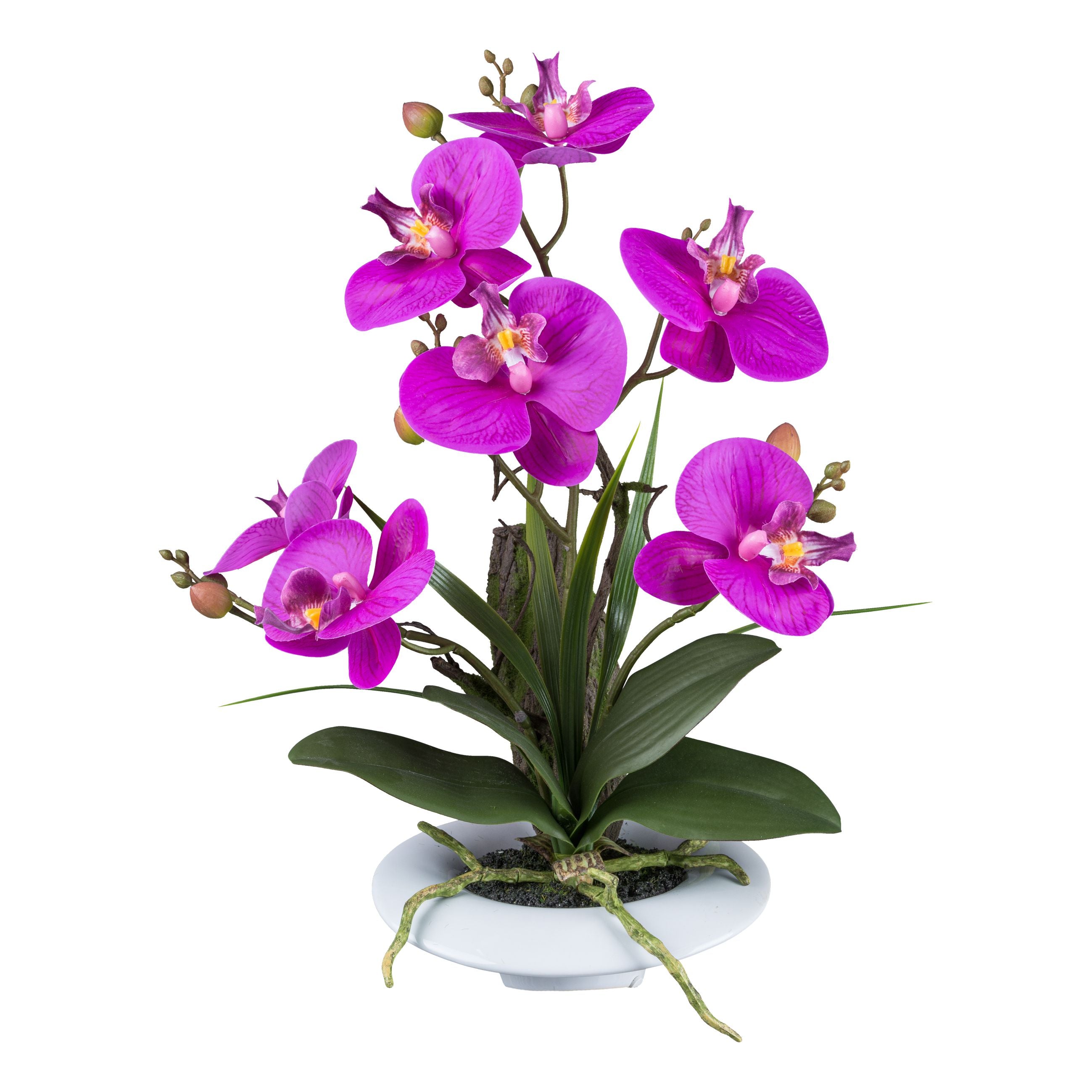 Kopu® Kunstbloem Orchidee 41 cm Paars met Bloemschaal - Phalaenopsis