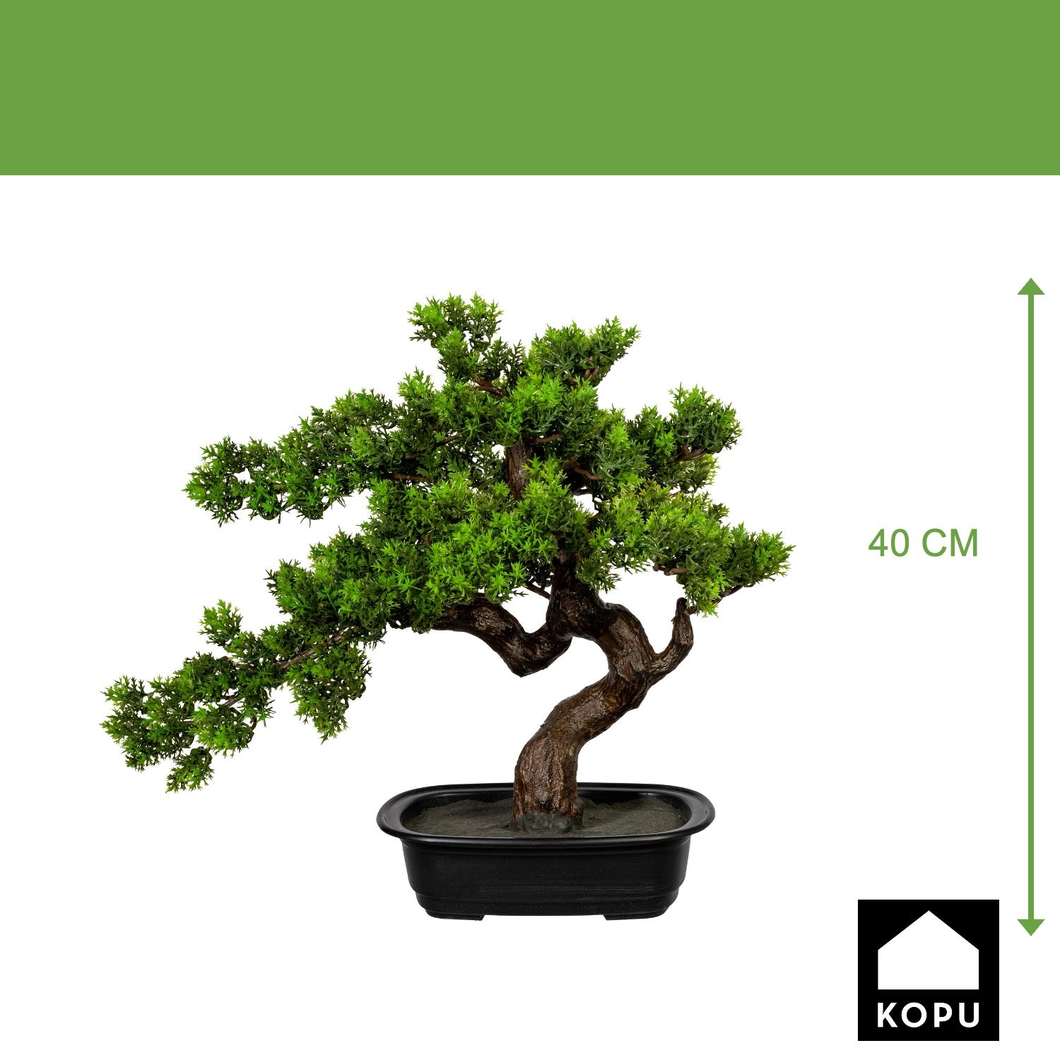 Myrtle Kopu Bonsai - ca. 40x40 cm - in een zwarte plastic pot
