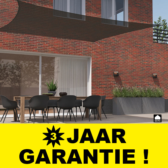 Kopu® Schaduwdoek Rechthoek 280 gram Waterdoorlatend 3x5 m - Grijs