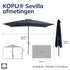 Kopu® Sevilla Parasol Rechthoek 200x300 cm met Hoes en Voet Grijs