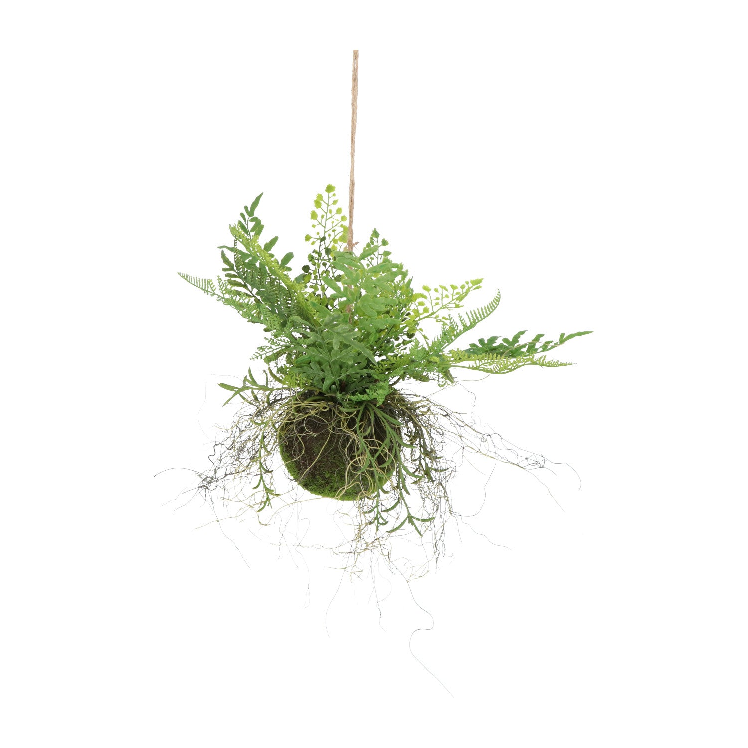 Kopu® Kunstplant BOL met diverse Varen Hangplanten 25 cm - Groen
