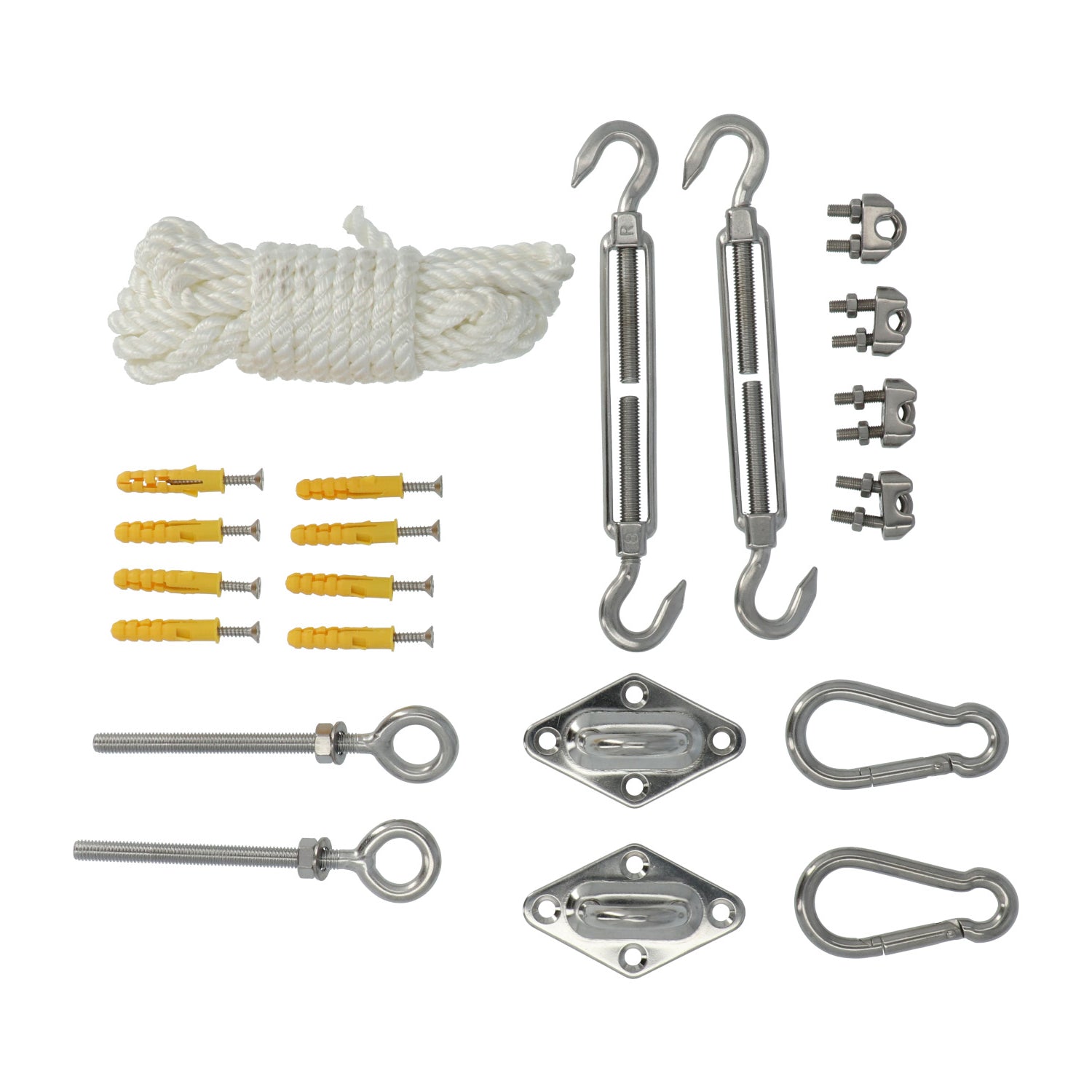 Kopu® schaduwdoek montageset Nylon koord RVS