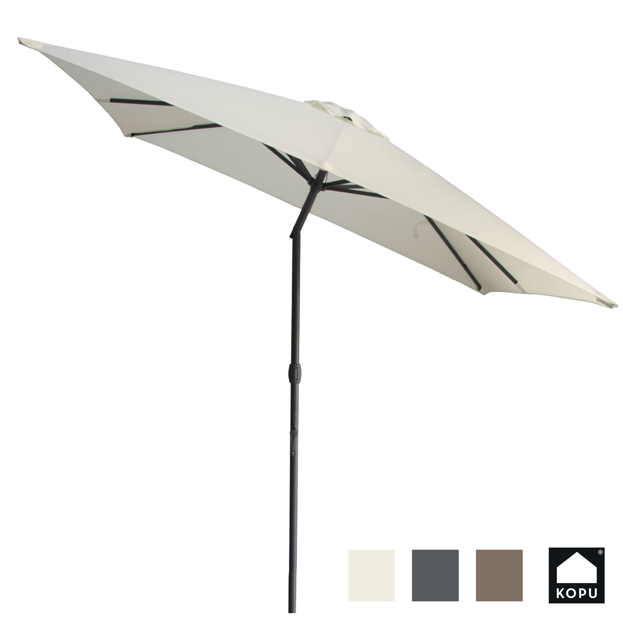 Kopu® Alicante - Parasol Vierkant 230x230 cm met Windvanger - Creme