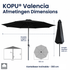 Kopu® Valencia Parasol Rond 300 cm met Beschermhoes - Zwart