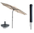 Kopu® Valencia Parasol Rond 300 cm met Beschermhoes en Voet - Creme