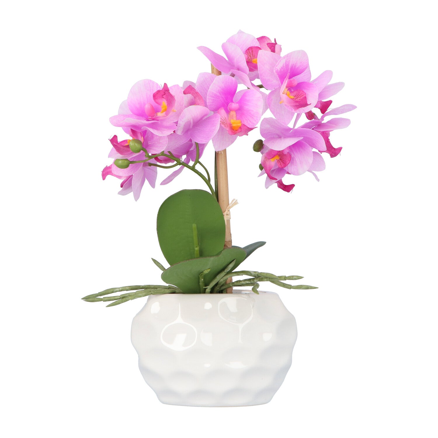 Kopu® Kunstpflanze Orchidee 33 cm in weißem Dekotopf 13x9cm - Rosa