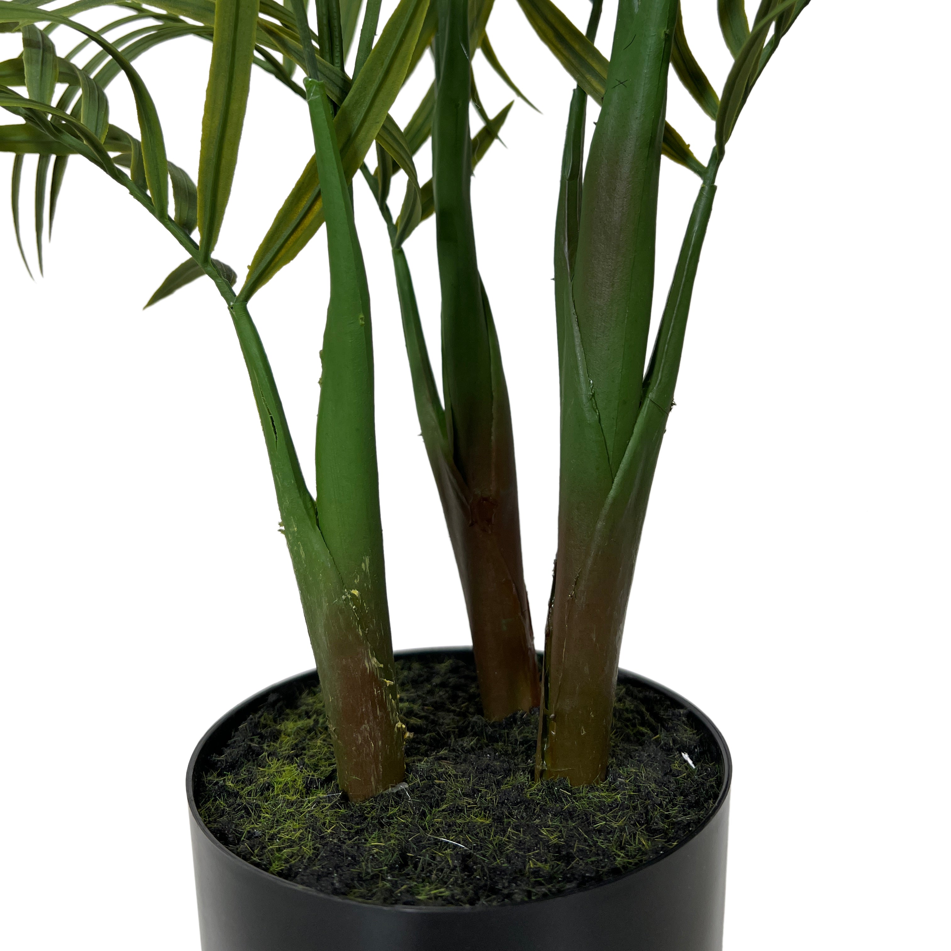 Kopu® Kunstpflanze Bergpalme 65 cm 3 Stämme - im schwarzen Topf - Kunstpflanze