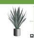Kopu® Kunstplant Agave 110 cm in grijze Pot - 30 bladeren - Groen/Grijs
