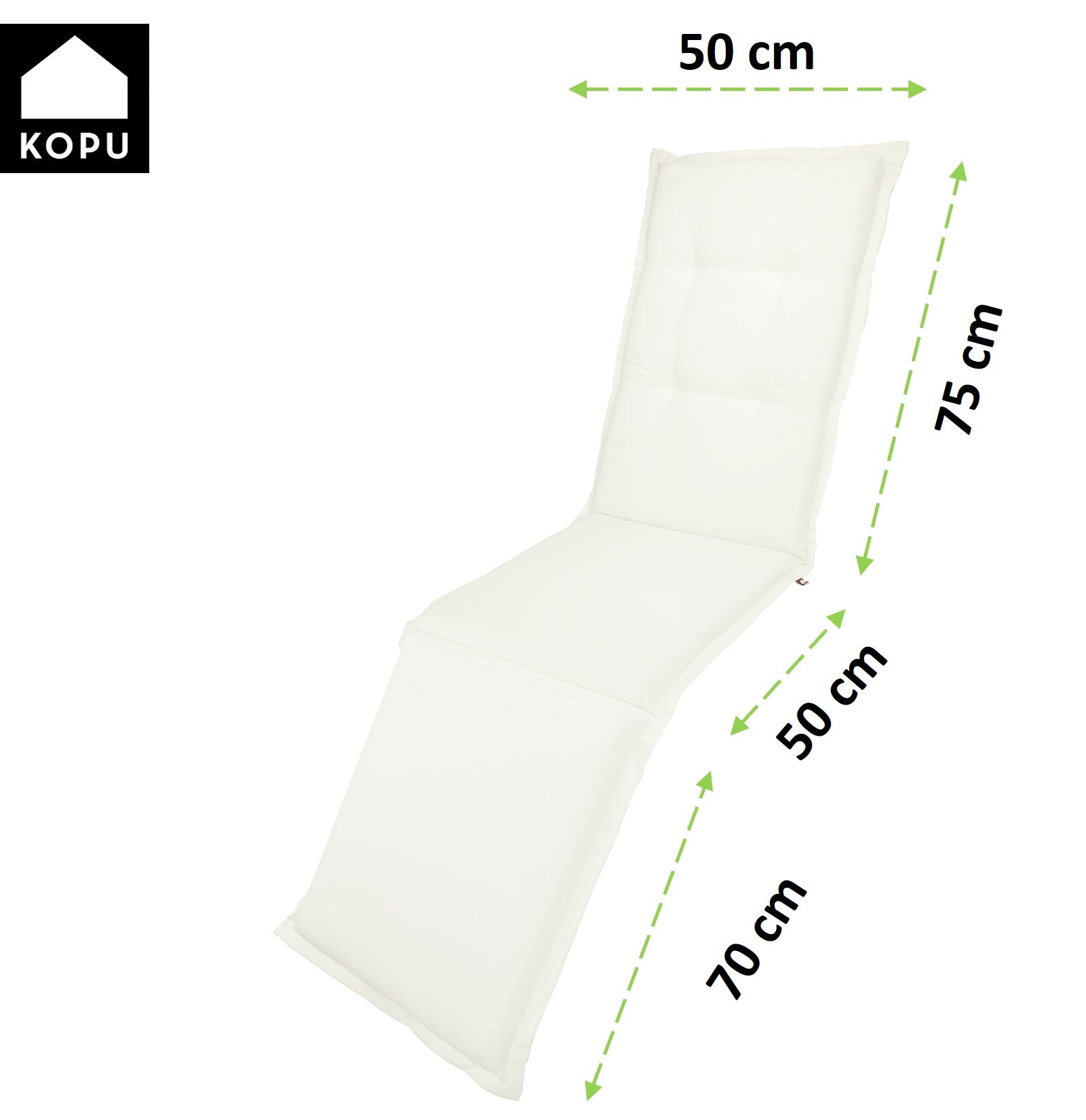 Kopu® Prisma Aquamarine Deckchairkussen 200x50 cm - comfortabel schuim