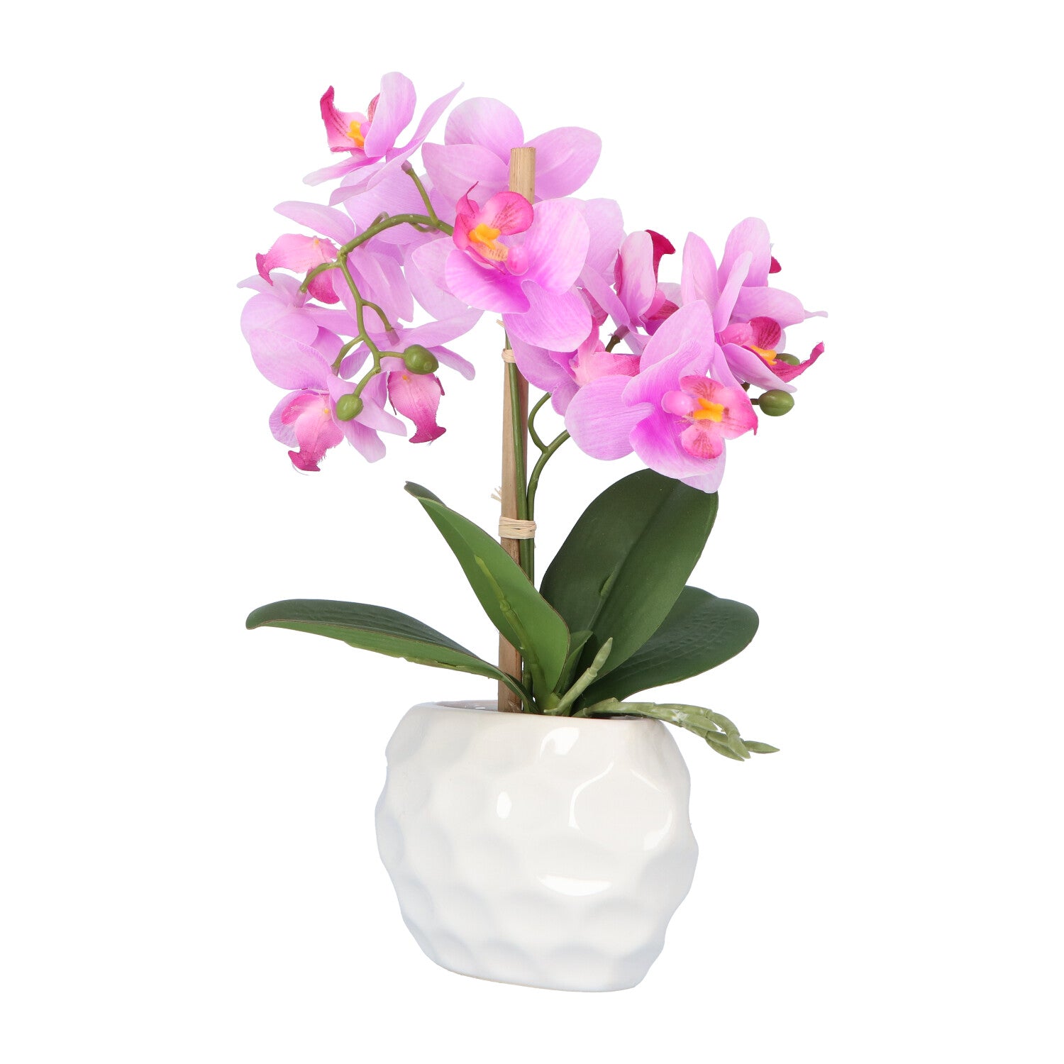 Kopu® Kunstpflanze Orchidee 33 cm in weißem Dekotopf 13x9cm - Rosa