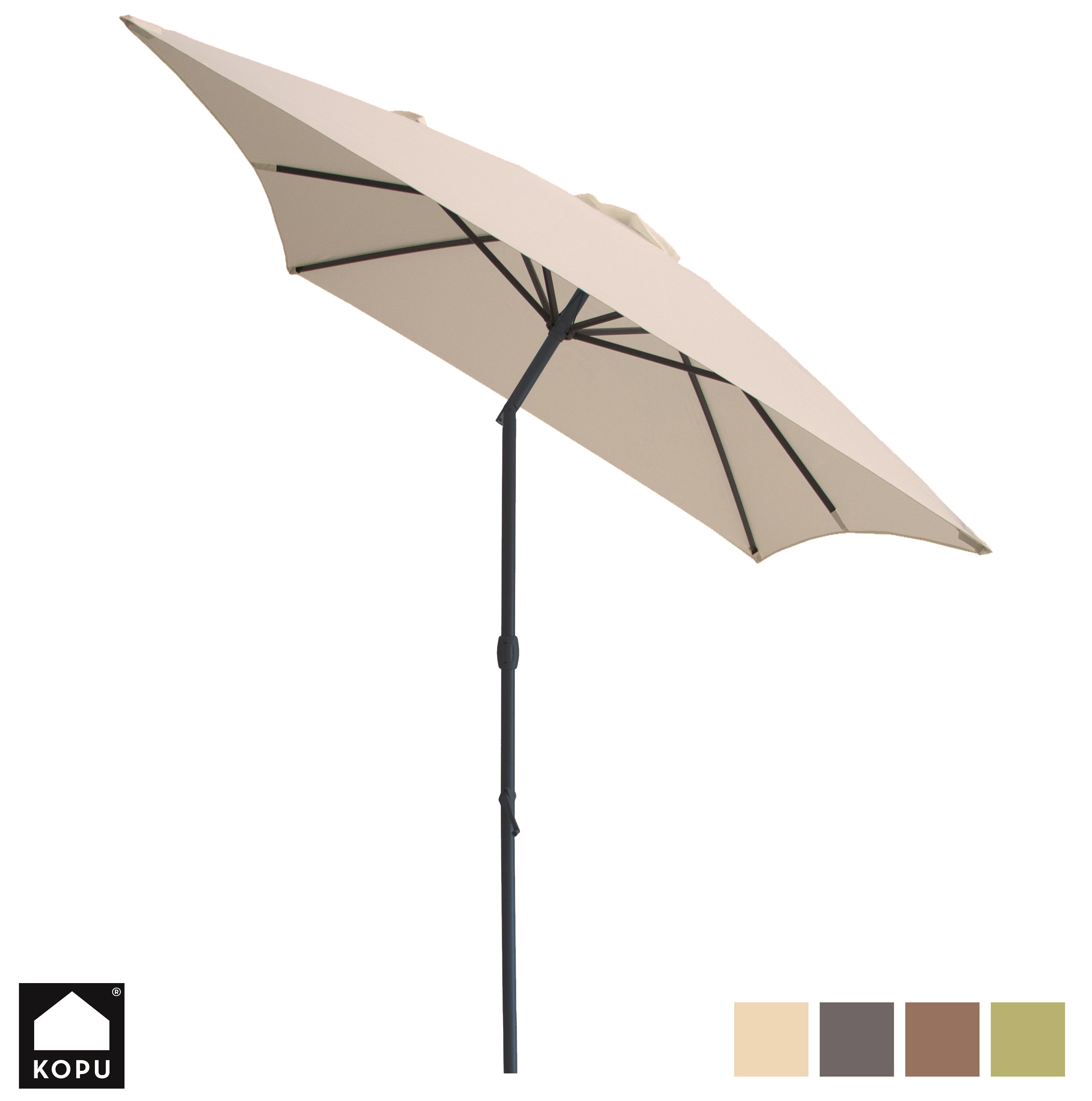 Kopu® Sevilla Parasol Rechthoek 200x300 cm met Hoes en voet - Creme