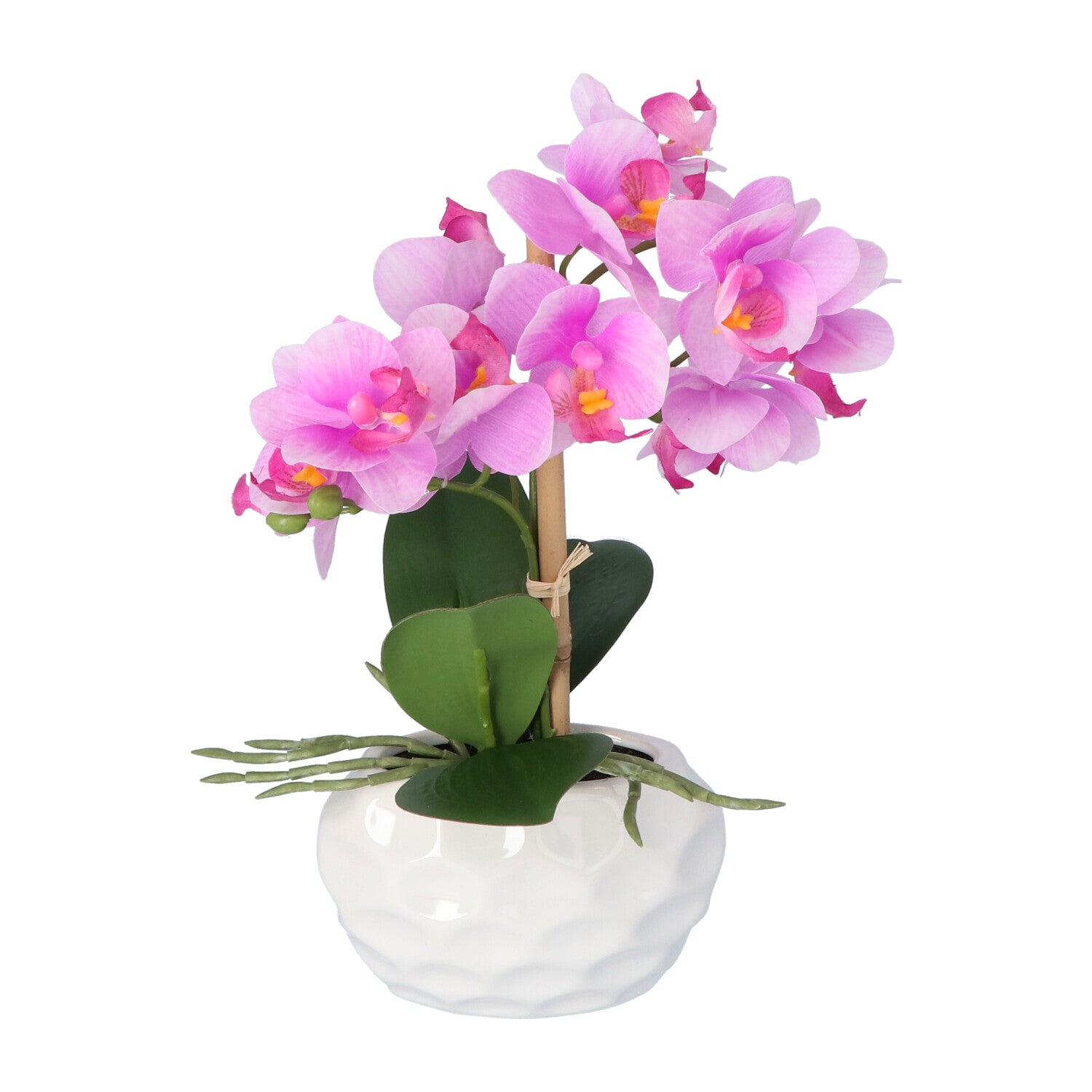 Kopu® Kunstpflanze Orchidee 33 cm in weißem Dekotopf 13x9cm - Rosa