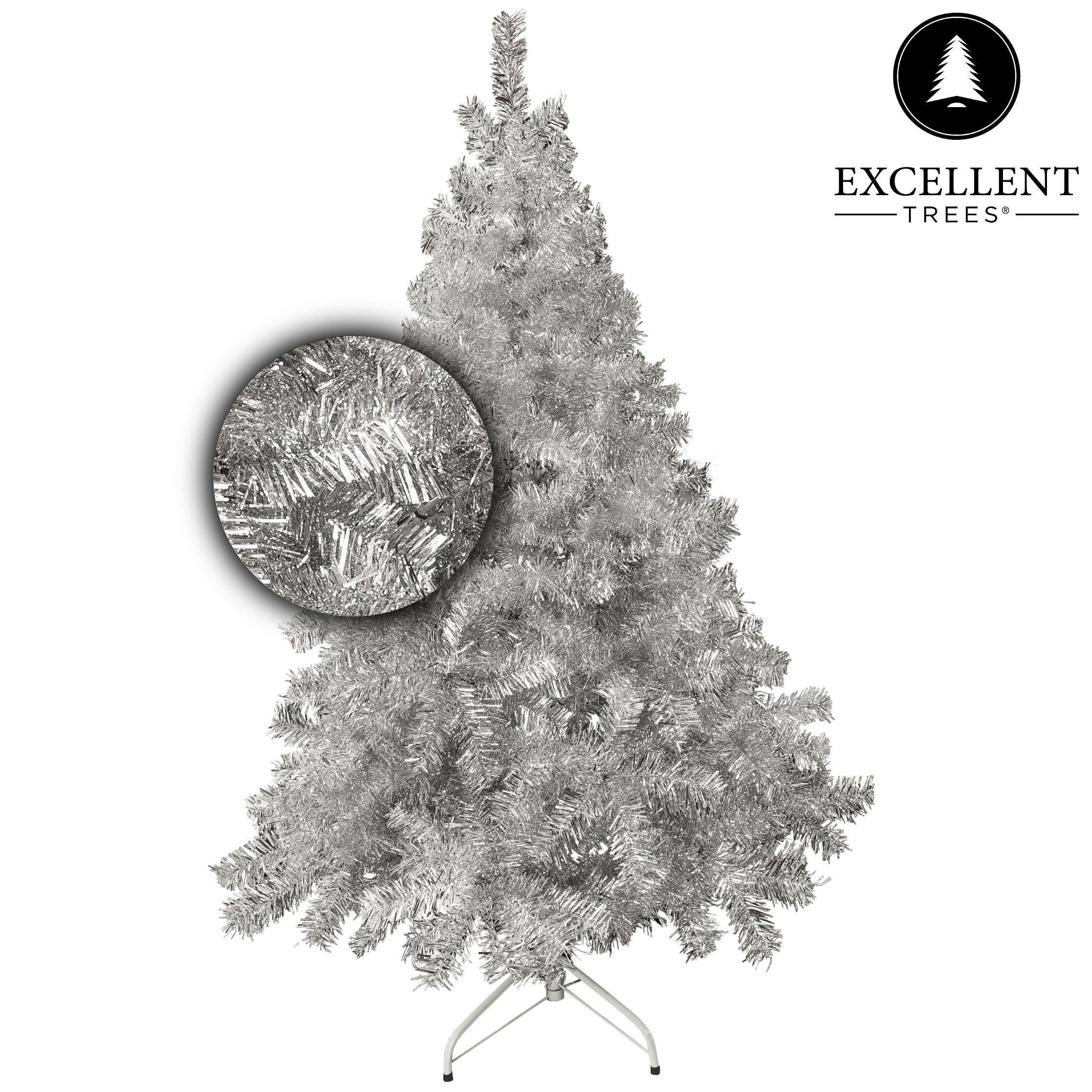 Excellent Trees® Zilveren Kerstboom Stavanger - ⌀132cm - ↕210cm - Zilverkleurig
