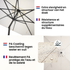 Kopu® Alicante - Parasol Vierkant 230x230 cm met Windvanger - Creme