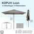 Kopu® Leon Parasol Rechthoek 150x250cm met Hoes - Hoogteverstelbaar - Taupe