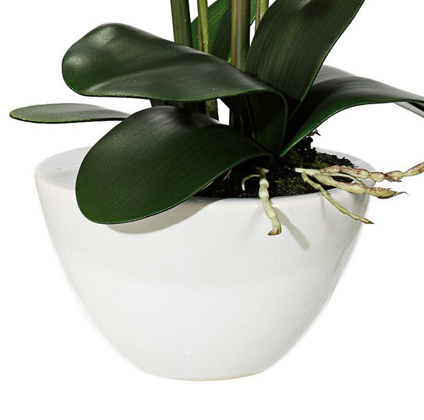 Kopu® Kunstbloem Orchidee 50 cm Paars met cement Sierpot - Phalenopsis