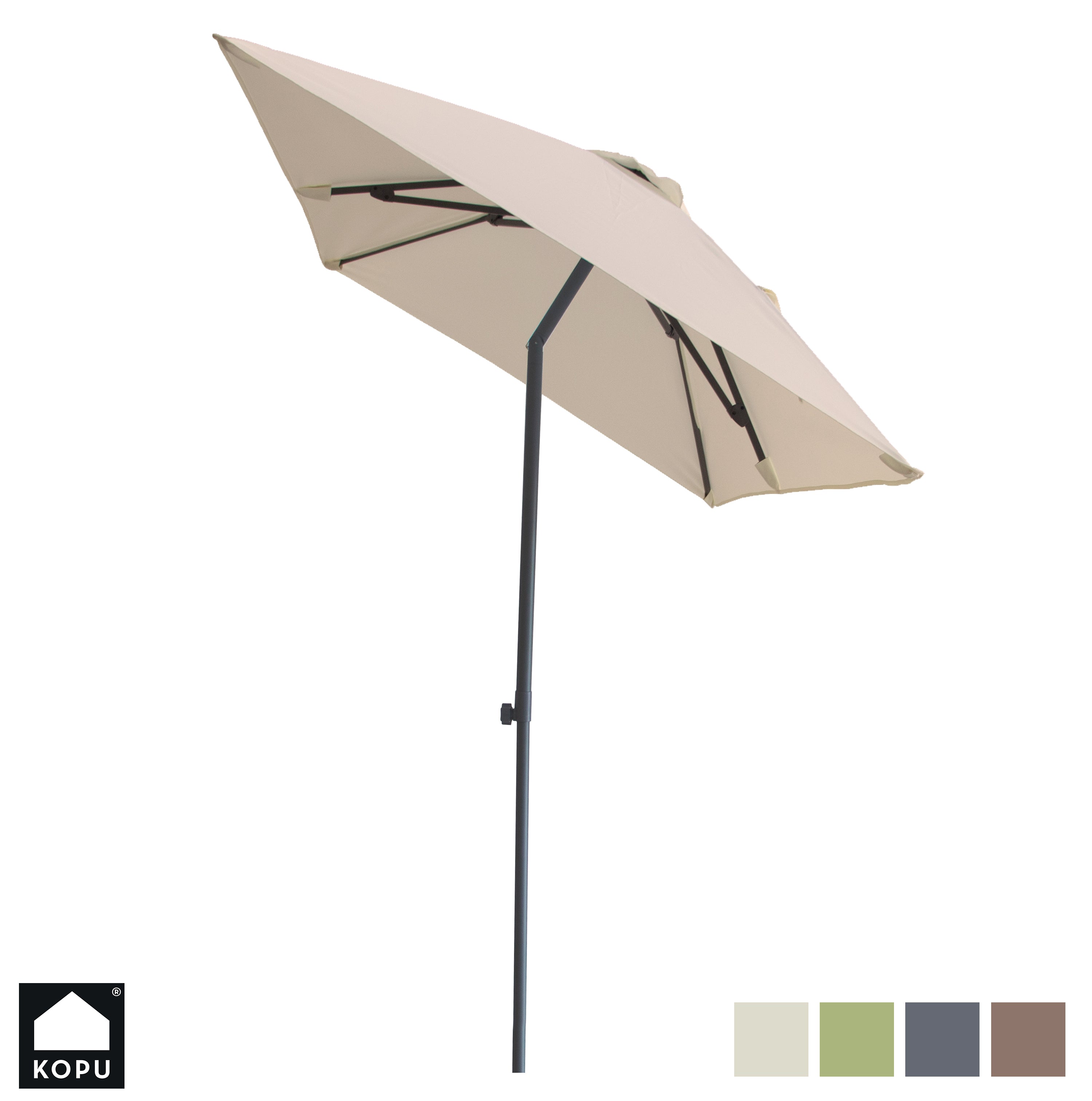 Kopu® Leon Parasol Rechthoek 150x250 cm - Balkonparasol met Hoes - Creme