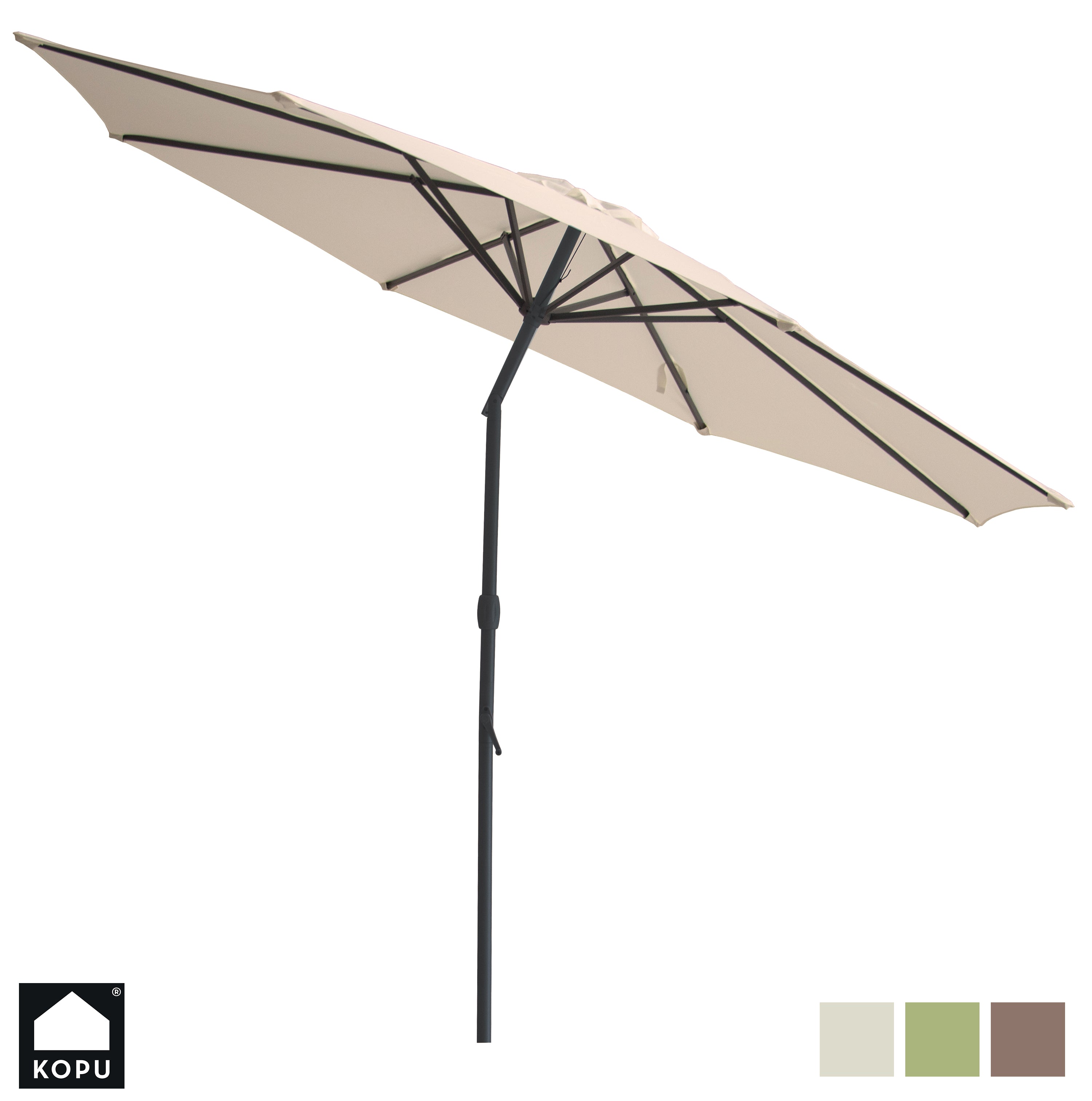 Kopu® Valencia Parasol Rond 300 cm met Beschermhoes - Creme
