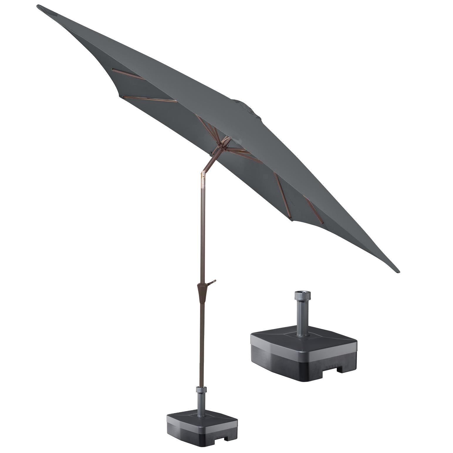 Kopu® Altea Parasolset Vierkant 230x230 cm met Voet - Grijs
