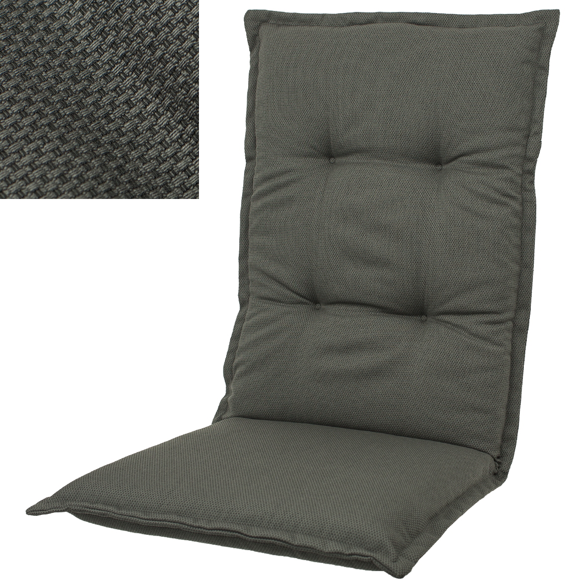 Kopu® Manchester Grey Bequemes Gartenkissen mit hoher Rückenlehne – Grau